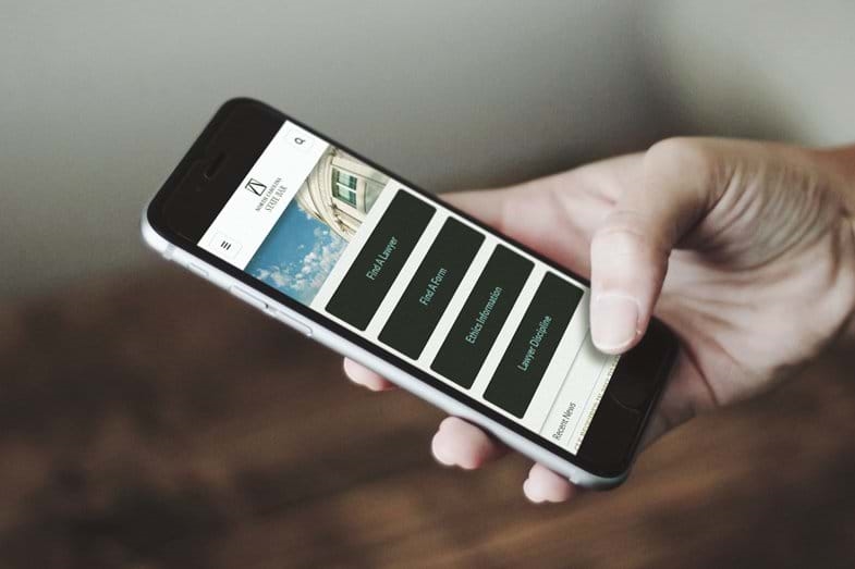 iPhone mobile North Carolina State Bar Website Redesign