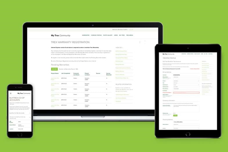 Trex web design showcase presentation