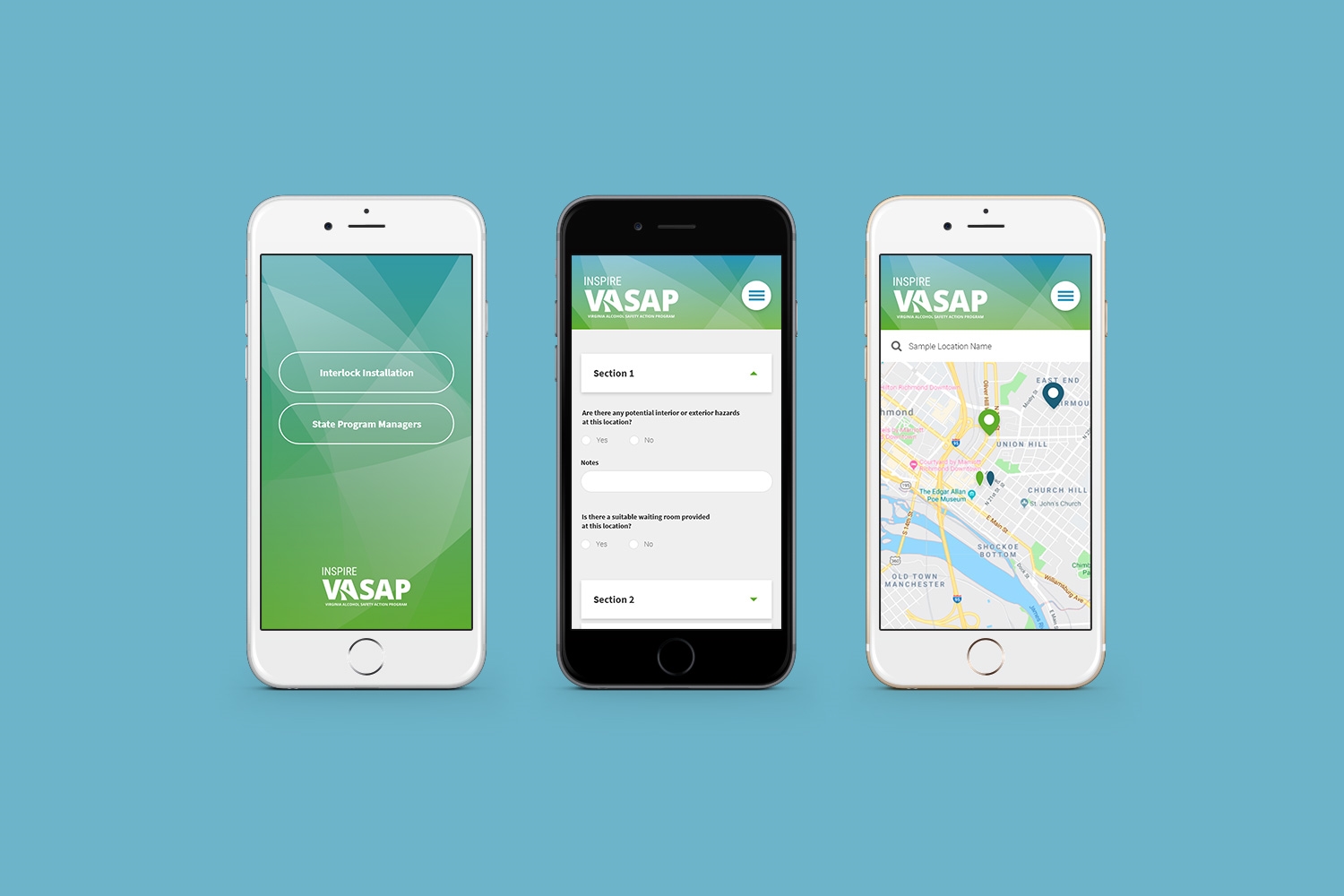 VASAP mobile phone website design