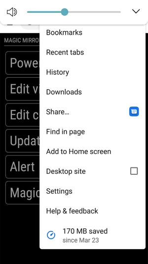 Raspberry Pi MagicMirror add shortcut to mobile device
