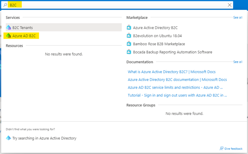 Azure AD B2C service