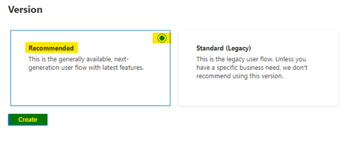 Select the recommended version