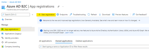 New application registration