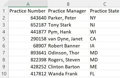 Sample spreadsheet 1
