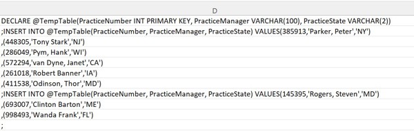 Spreadsheet using formula