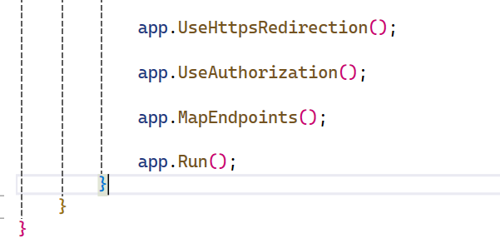 Add app.MapEndpoints(); to Program.cs