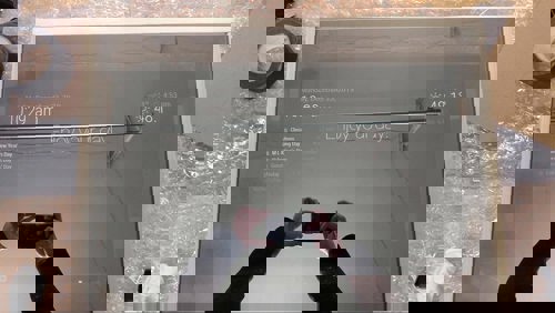 view of smart mirror project in progress with hdmi monitor content coming through the glass