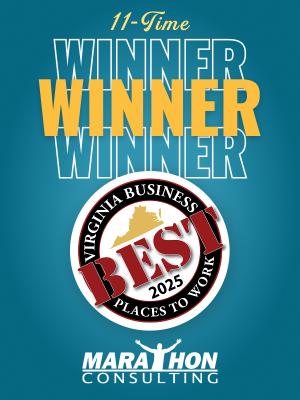 Best Places to Work in Virginia 2025 Winner Logo Banner for Marathon Consulting